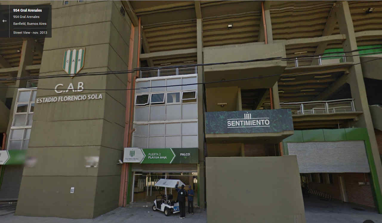 Banfield. Estadio Florencio Sola. (Captura de pantalla: Google Street View) Banfield. Estadio Florencio Sola. (Captura de pantalla: Google Street View)