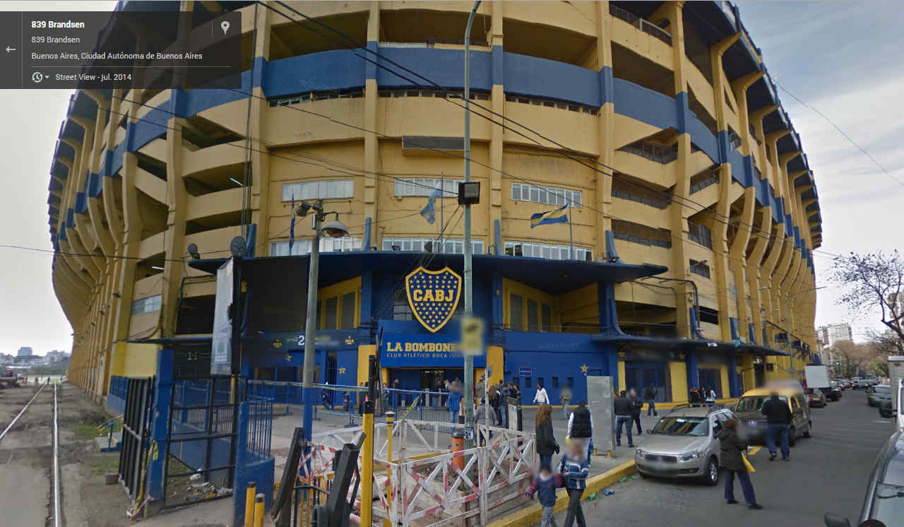 Boca Juniors. Estadio Alberto J. Armando, "La Bombonera". (Captura de pantalla: Google Street View) Boca Juniors. Estadio Alberto J. Armando, "La Bombonera". (Captura de pantalla: Google Street View)