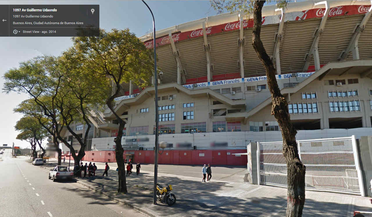 River Plate. Estadio Monumental Antonio Vespucio Liberti. (Captura de pantalla: Google Street View) River Plate. Estadio Monumental Antonio Vespucio Liberti. (Captura de pantalla: Google Street View)