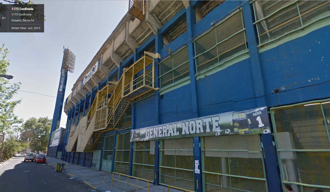 Rosario Central. Estadio Gigante de Arroyito. (Captura de pantalla: Google Street View) Rosario Central. Estadio Gigante de Arroyito. (Captura de pantalla: Google Street View)