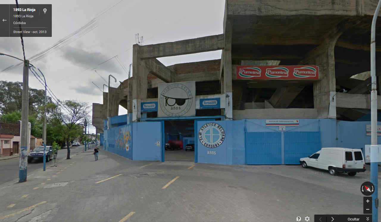 Belgrano. Estadio Julio César Villagra. (Captura de pantalla: Google Street View) Belgrano. Estadio Julio César Villagra. (Captura de pantalla: Google Street View)