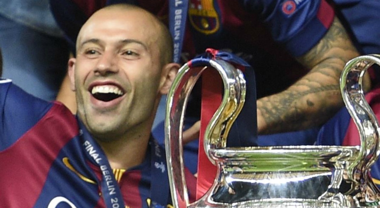 Javier Mascherano (Barcelona). 28/5/2011. Barcelona 3-Manchester United 1.Wembley (Londres). 6/6/2015. Barcelona 3-Juventus 1. Olimpiastadion Berlín