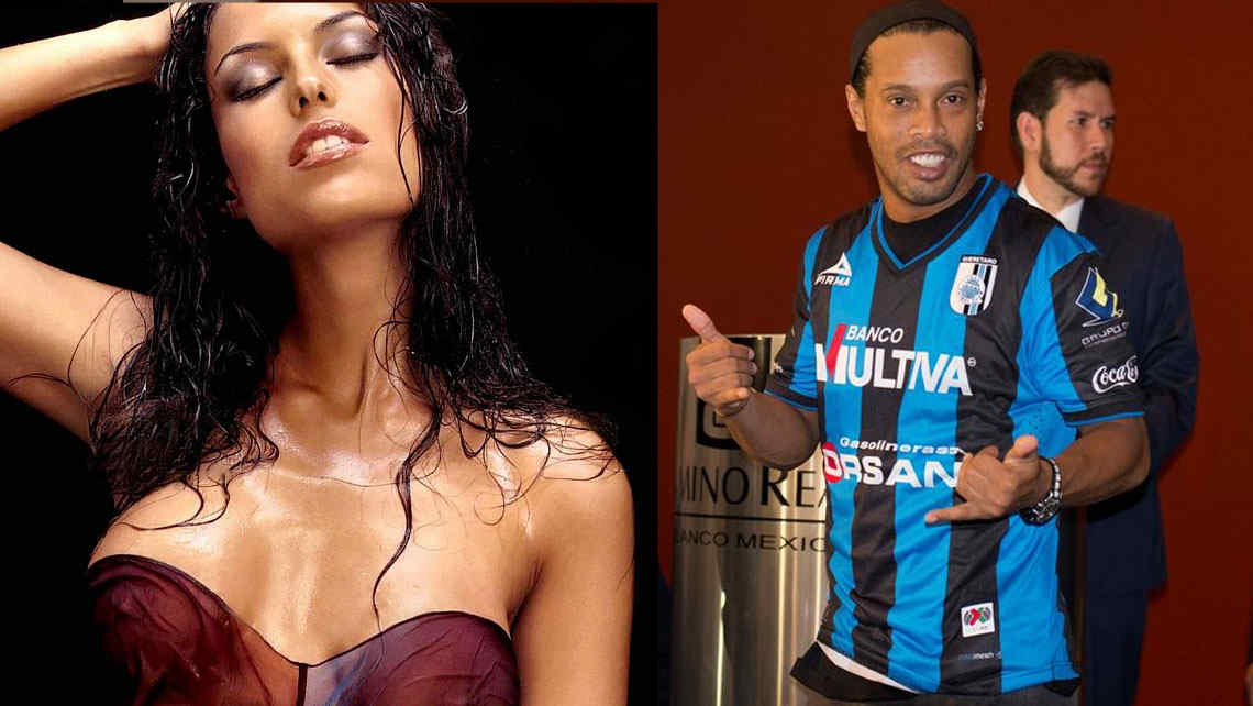 Ronaldinho y actriz italiana Sara Tommasi (actualmente no son pareja). Ronaldinho y actriz italiana Sara Tommasi (actualmente no son pareja).