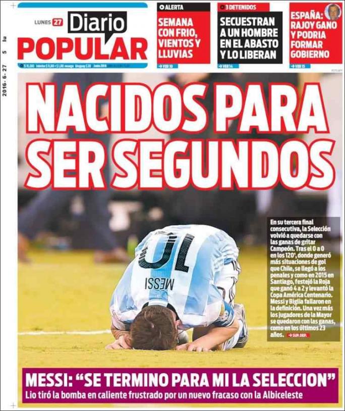 La renuncia de Messi en la tapa de los diarios del mundo