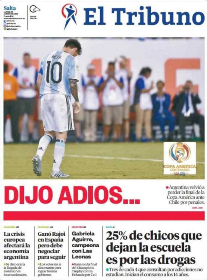 La renuncia de Messi en la tapa de los diarios del mundo