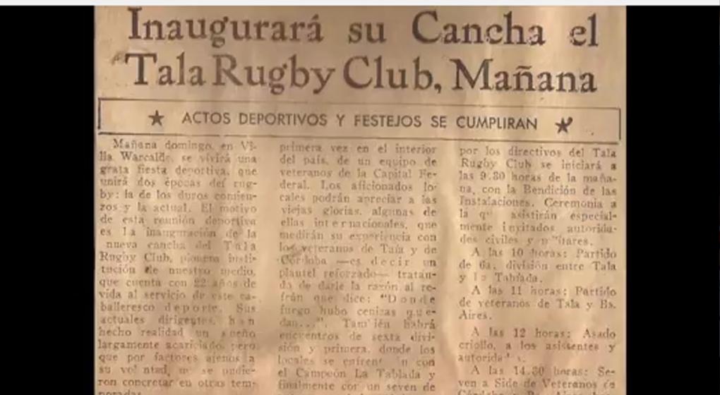 Tala Rugby Club festeja los 50 años de la inauguración de su sede - La Voz del Interior